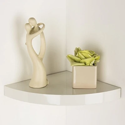 Image of Core Products, Hudson Floating Corner Shelf Kit Gloss Cream