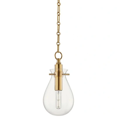 Image of Ivy 1 Light Small Pendant Brass, Glass