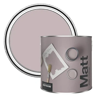 Image of Rust Oleum Colours Matt Emulsion Wall and Ceiling Paint Lilac Wine 2.5L