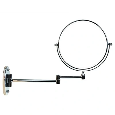 Image of TUKA Wall Mounted Vanity Mirror 5x Zoom, 8 Inch Foldable Make Up with or Without Drilling, Two Sided Bathroom Mount Cosmetic Shaving Chrome, x5 Magnification TKD3107