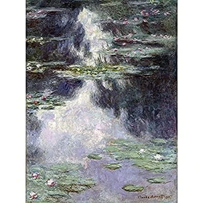 Image of Claude Monet Pond With Water Lilies Art Print Canvas Premium Wall Decor Poster Mural