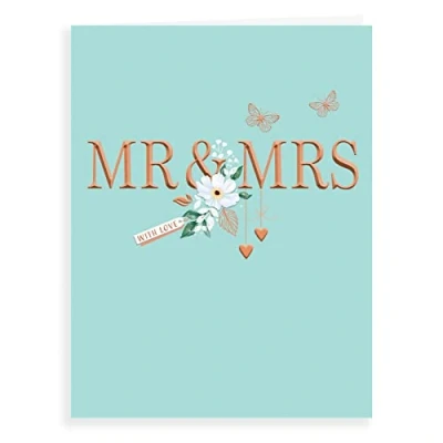 Image of Piccadilly Greetings Avant Garde Studios Classic Wedding Card ,Green,8 x 6 inches