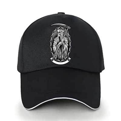 Image of FINDING CASE Men&#039;s Athletic Baseball Fitted Cap Plain for Men Classic 6 Panel Adjustable Sport Casual Sun Visor Hat (Skull 025)