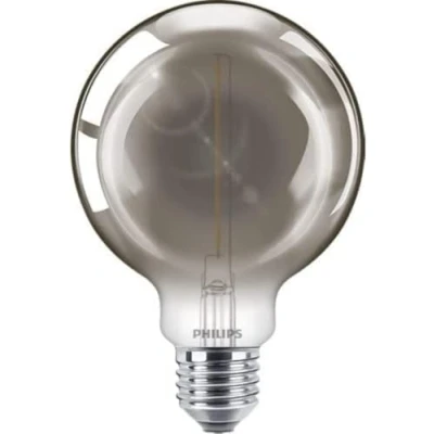 Image of PHILIPS LED Premium Smoky Glass Globe G93 Light Bulb [E27 Edison Screw] 2W 11W Equivalent, Flame (1800K)