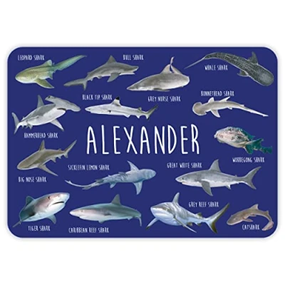Image of Paper Themes Personalised Placemat for Kids (Sharks)