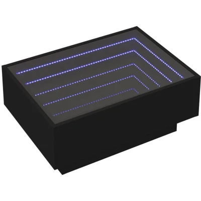 Image of vidaXL Coffee Table with LED Black 70x50x30 cm Engineered Wood
