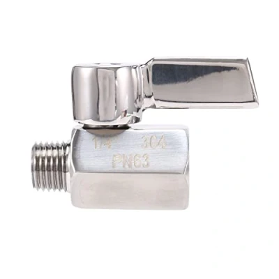 Image of Sitrzuiget 1/4inch 304 Stainless Steel Mini Ball Valve,Female NPT X Male Thread, Shut Off Valve
