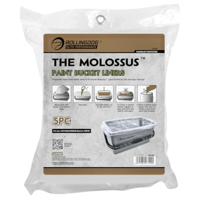 Image of ROLLINGDOG Paint Bucket Scuttle Liners 5PC use with 18&quot; Roller Bucket,Easy to Clean Up and Replacement