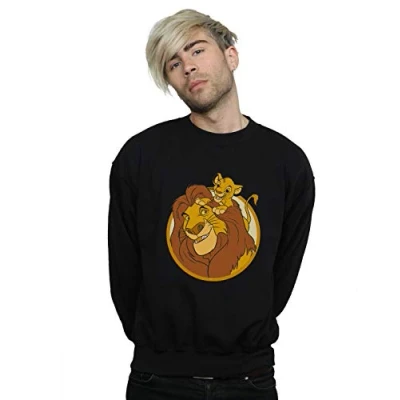Image of Disney Men&#039;s The Lion King Mufasa and Simba Sweatshirt Black Large
