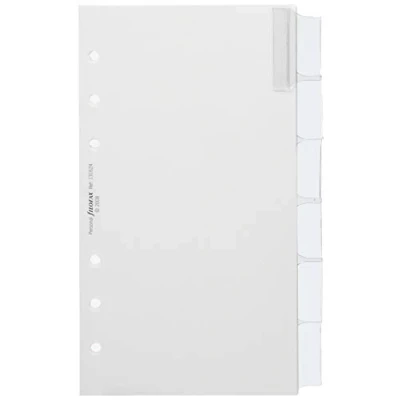Image of Personal Blank index white with multi coloured labels 6 tabs