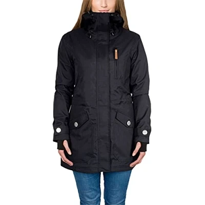 Image of Berydale Women&#039;s Coat: Wind and Waterproof Parka for Spring &amp; Autumn, Black unlined, M
