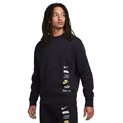 Image of NIKE Men&#039;s M NK Club + BB Crew MLOGO T Shirt, Black, L