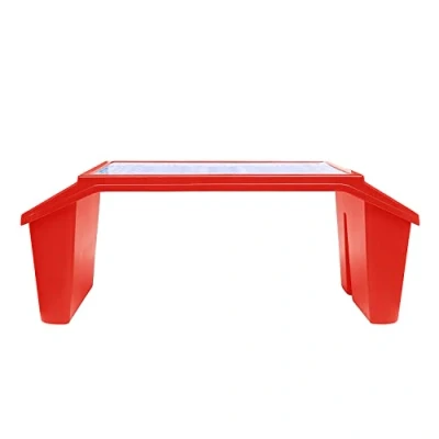 Image of Multi Purpose Plastic Lap Desk Laptop Tray, Portable Standing for Bed, Sofa, Breakfast, Coffee Notebook Stand, Reading, Eating, Drawing, Working Adults and Kids RED