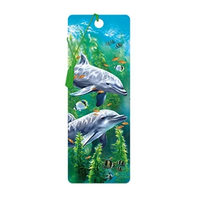 Image of 3D LiveLife Bookmark Dolphin Kelp Bed from Deluxebase. A with lenticular Artwork Licensed Renowned Artist Tami Alba