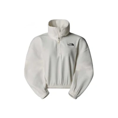 Image of The North Face Glacier HALF ZIP Fleece jumper, Women&#039;s, Size: 6, White dune