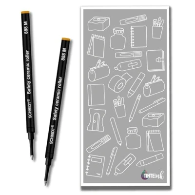 Image of Rollerball Refill Medium 0.7 mm Compatible with Schmidt 888 Pen Refills and Other pens Choose Colour Quantity Tinte ink Envelope (Orange, 2)