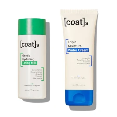 Image of Coats Healthy Skin Heroes 2 Step Bundle Gentle Toning Milk 125 ml + Triple Moisture Water Cream 75 Toner Moisturizer Prevents Breakouts &amp; Protects Barrier, for Women Men