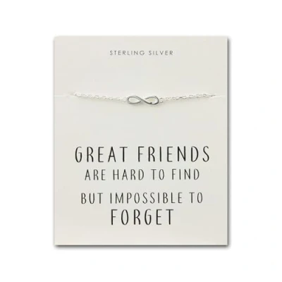 Image of Philip Jones Sterling Silver Friendship Quote Infinity Bracelet