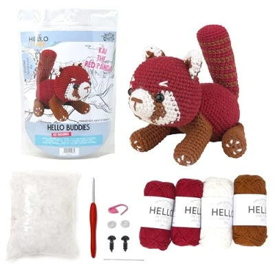 Image of KNITTY CRITTERS Hello Buddies Crochet Kit Kai The Red Panda