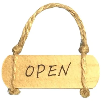 Image of Melody Jane Dolls House Hanging Open/Closed Door Sign Shop Store Restaurant Pub Accessory