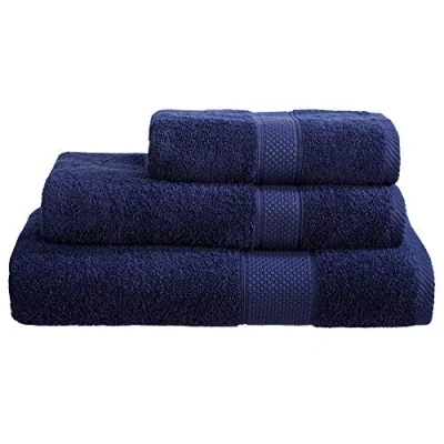 Image of Linens Limited 100% Turkish Cotton Guest Towel, Navy Blue