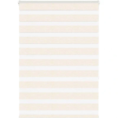 Image of vidaXL Zebra Blind Marble Beige 95x150 cm Fabric Width 90.9 Polyester