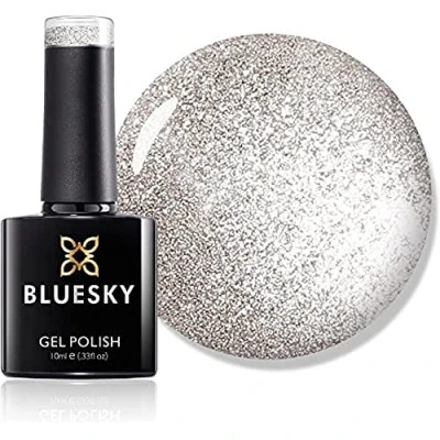 Image of Bluesky Gel Nail Polish, Safety Pin 80606, Silver Glitter, Long Lasting, Chip Resistant, 10 ml (Requires Drying Under UV LED Lamp)