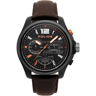 Image of Police Mens Chronograph Quartz Watch with Leather Strap PL.15403JSBU/02