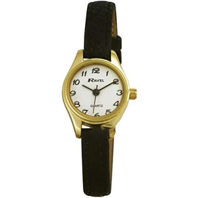 Image of Ravel Women&#039;s Petite Cocktail Watch Black/Gold Tone
