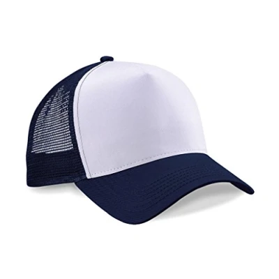 Image of (One Size, French Navy / White) Beechfield Half Mesh Trucker Baseball Cap