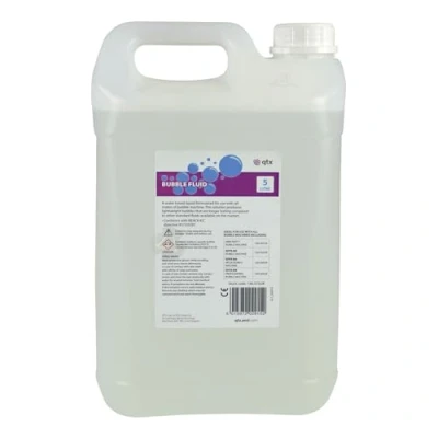Image of QTX Long Lasting Bubble Solution, Professional Fluid for All Machines Ready to Use Liquid Mixture Events, Entertainers, and Home 5 Litre