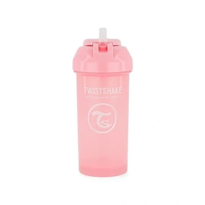 Image of Twistshake Baby Sippy Cup with Straw 360ml Leak Proof Water Bottles Non Spill Toddler BPA Free Training for Kids Pastel Pink