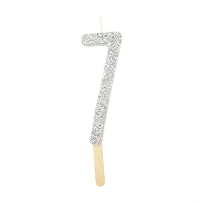 Image of PME Silver Glitter Number Candle 7