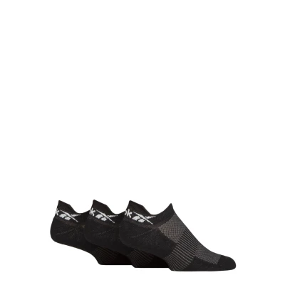 Image of Mens and Women&#039;s 3 Pair Reebok Essentials Cotton Trainer Socks Black 4.5 6 UK