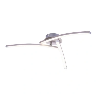 Image of Tansy Integrated LED Semi Flush Ceiling Light Nickel Matt 3x 3000 4000K