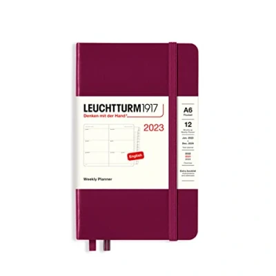 Image of LEUCHTTURM1917 365952 Weekly Planner Pocket (A6) 2023, 12 Months, Port Red, English