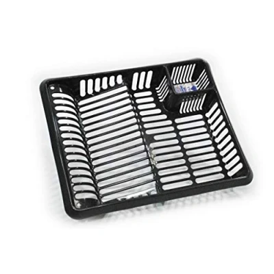 Image of My Bargains Online Shop Graphite Plastic Kitchen Cutlery Dish Drainer