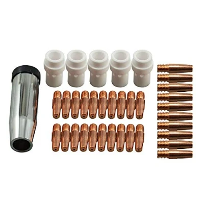 Image of RIVERWELD 36KD MB36 MIG MAG Welding Torch Contact Tips 0.9mm 1.0mm 1.2mm Gas Nozzle Conical Holder Difuser Accessories Consumables Kit 36pcs