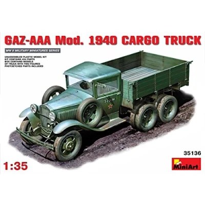 Image of Miniart 1:35 Scale GAZ AAA Mod 1940 Cargo Truck Plastic Model Kit