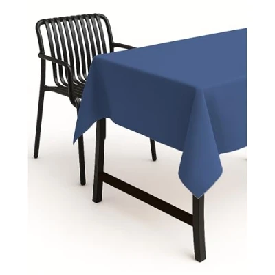 Image of TextilDepot24 Garden Tablecloth, Linen Look, Lotus Effect Fabric, Stain Protection, Non Iron, blue, 160 x 260 cm oval