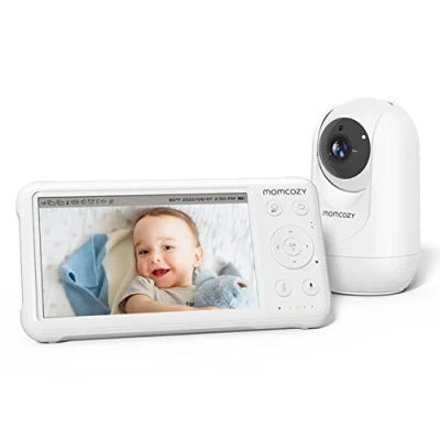 Image of Momcozy Video Baby Monitor, 1080P 5&quot; HD Monitor with Camera &amp; Wall Mount, Infrared Night Vision, 5000mAh Battery, 2 Way Audio, Temperature Sensor, Lullabies, 960ft Range, Ideal for New Moms, BM01