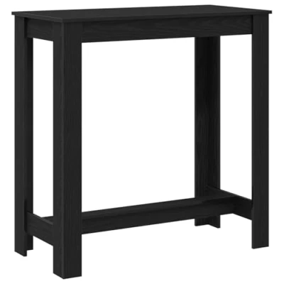 Image of vidaXL Bar Table 102 cm Compact Black Oak Wood Modern Indoor Dining Furniture