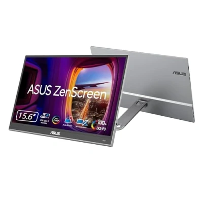 Image of ASUS ZenScreen OLED MQ16AHE portable monitor 16 inch FHD (1920 x 1080) 100% DCI P3, 1 ms Response Time, HDR 10, USB Type C, Mini HDMI, Proximity Sensor, 360 kickstand, Flicker Free, Low Blue Light