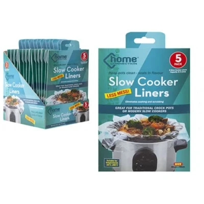 Image of Slow Cooker Liners 5 Pack No Mess Easy Clean Disposable Seals in Flavour Crock