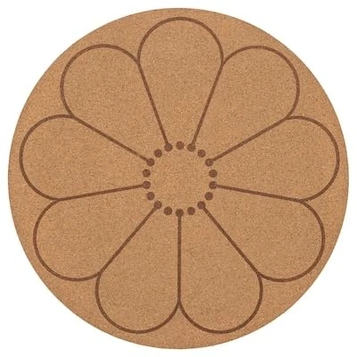 Image of Place mat, cork/patterned flower, 35 cm + Free finchley pen (2)