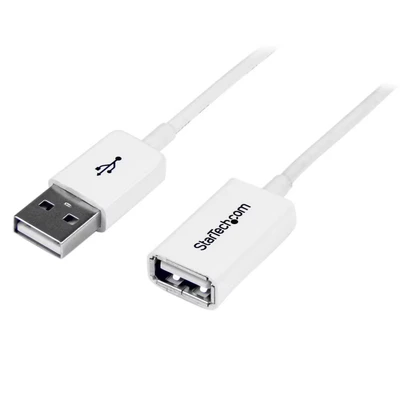 Image of StarTech.com 3m White USB 2.0 Extension Cable Cord A to Male Female 1x (M), (F) White, 3 meter (USBEXTPAA3MW)
