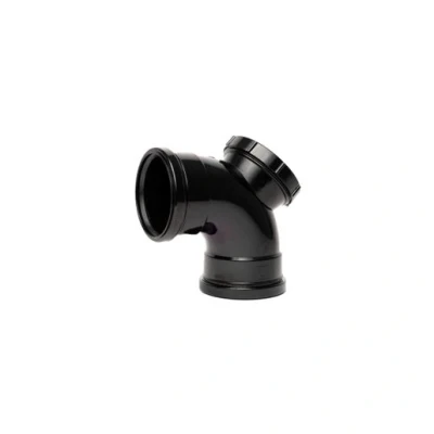 Image of Davant Pushfit Soil 92 Double Socket Access Bend 110mm Black