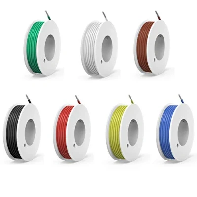 Image of 20 awg Silicone Electrical Wire Cable 7 Colors (23ft Each) Gauge Hookup Wires Electronics kit Stranded Tinned Copper Flexible and Soft for DIY