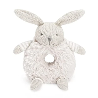 Image of Mousehouse Gifts Adorable, Super Soft Animal Baby Rattle for New Borns/Toddlers (Grey Rabbit)
