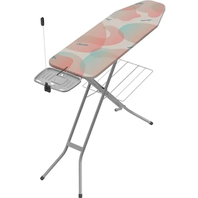 Image of Vileda Prestige Ironing Board with Support Reversible Cover, Cotton Safe Transport, Laundry Basket
